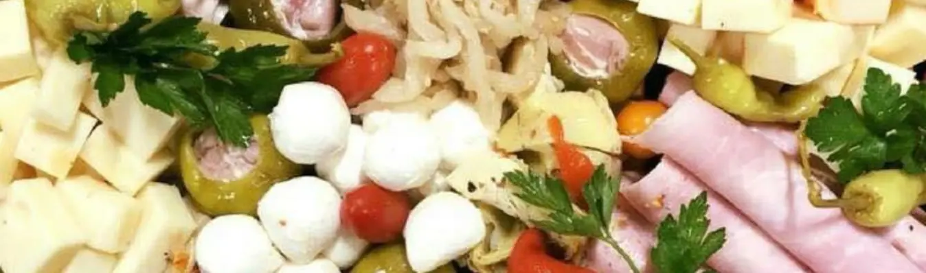 A close view of a catering platter