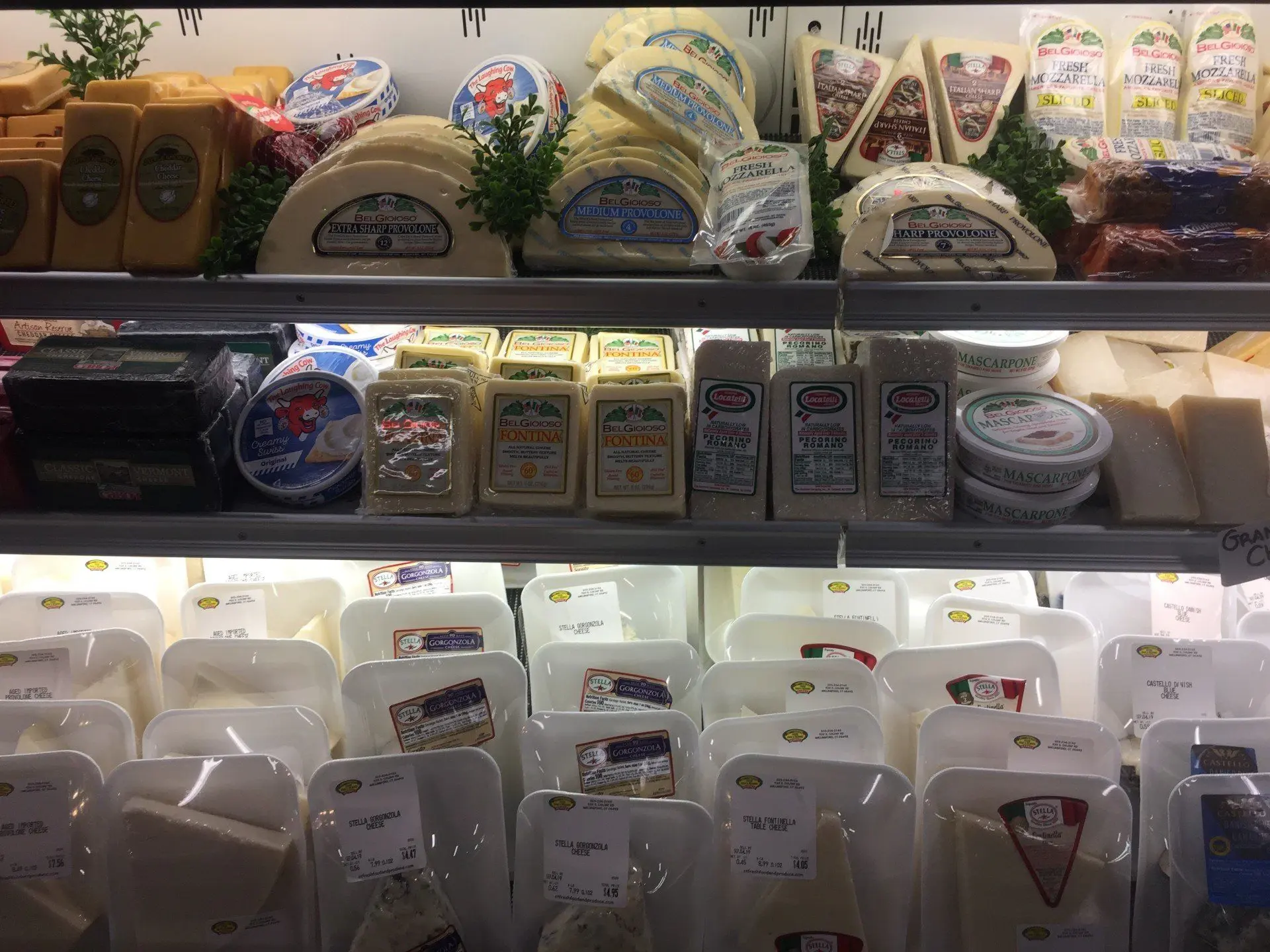 A selection of specialty cheeses