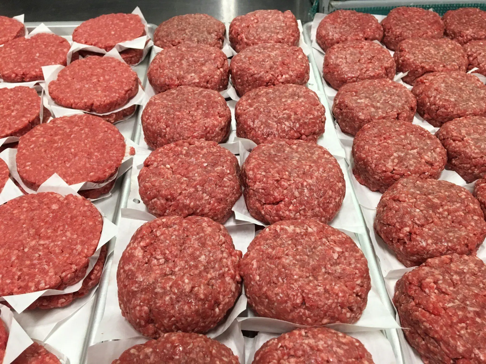 Hand-made burger patties ground fresh in store