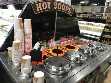 The hot soups station