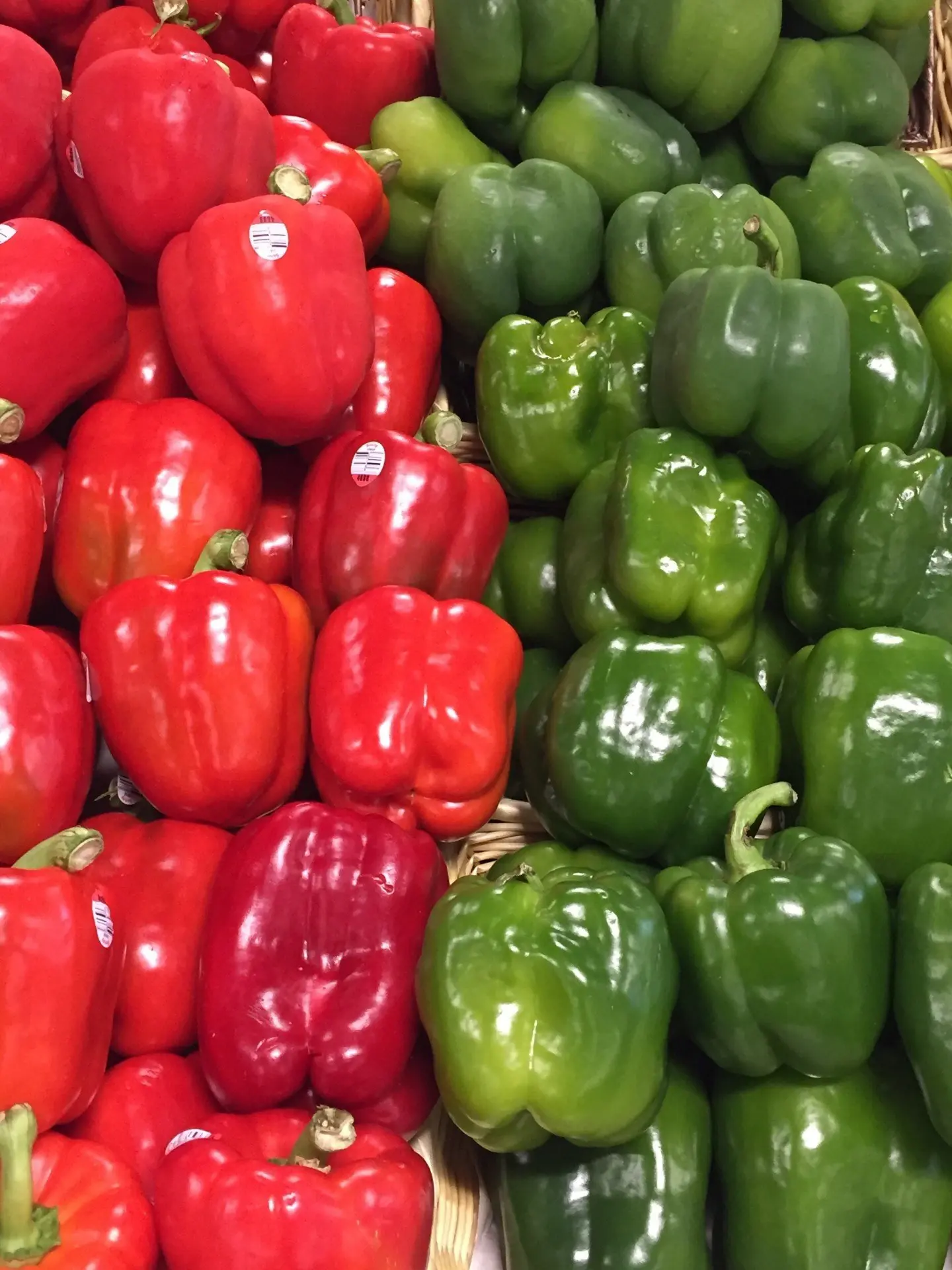 Red and green bell peppers