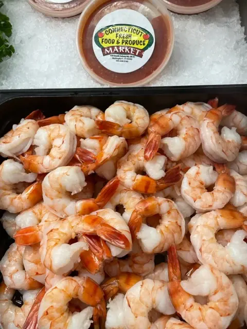Salmon fillets in the seafood case