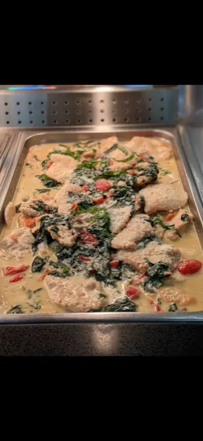 A tray of sauteed greens