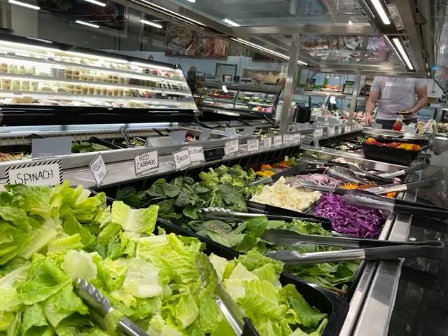 Freshly prepared salads in the specials case